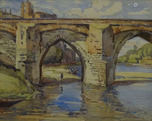 Julius Maximilian Delbos (1879-1970). Albi, watercolour, signed and titled, 30cm x 38cm.