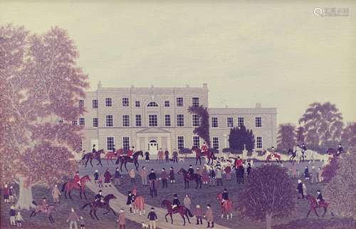 After Vincent Haddelsey (1934-2010). The Meet Canwick Hall, coloured print laid on canvas, 49cm x 75