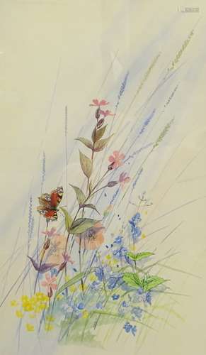 Paul Miller (20thC). Floral study, watercolour - pair, signed, 50cm x 30.5cm.