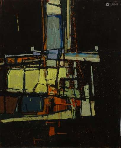 Peter Mackarell (1933-88). Night Painting 3, oil on board, signed and titled verso, 78cm x 62.5cm.