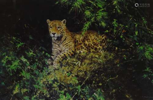 David Shepherd (1931-2017). Jaguar, artist signed limited edition coloured print, 237/850, 47cm x 7