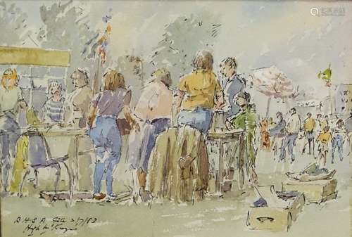 Hugh McKenzie (1909-2005). B.H.S.A. fete, watercolour, signed, titled and dated (19)83, 15.5cm x 23c