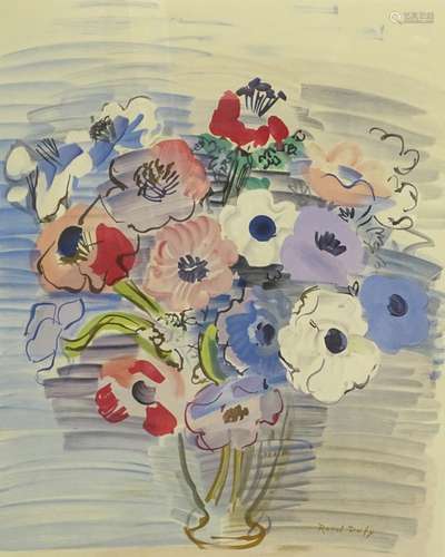 Raoul Dufy (1877-1953). Anemones, limited edition colour lithographic print, number 88/250, plate s