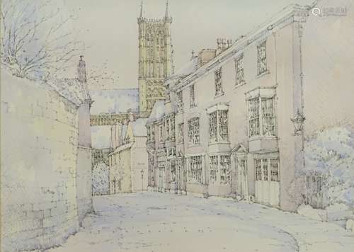 J.B. Horner (20thC). James Street, Lincoln, watercolour, signed and dated (19)99, 31.5cm x 42.5cm.