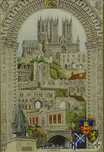 Stephen Tymoszczuk (20thC). Lincoln, artist signed limited edition print, 14/50, 58cm x 39cm, with