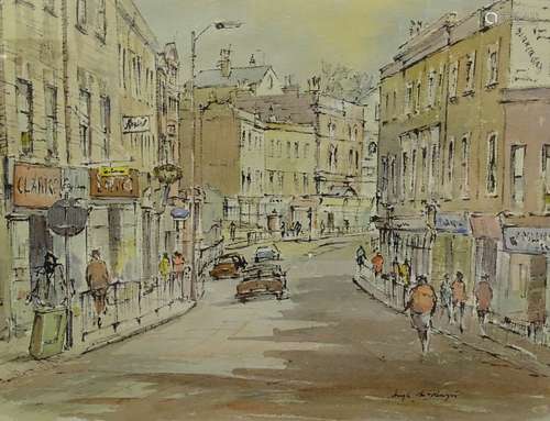 Hugh McKenzie (1909-2005). Street scene, watercolour, signed, 26.5cm x 34.5cm.