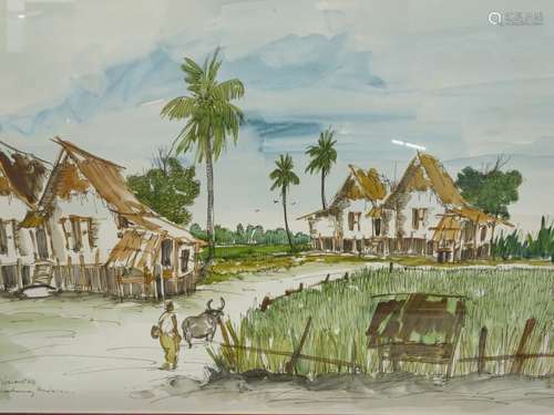 J.B. Vincent (20thC). Bachang Malacca, watercolour - pair, signed, titled and dated (19)83, 37cm x