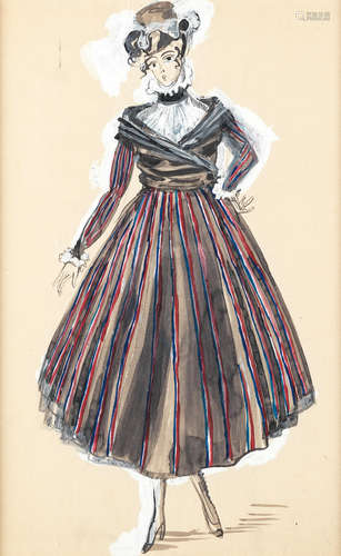 Raoul Dufy (1877-1953) Modèle de robe pour Paul Poiret