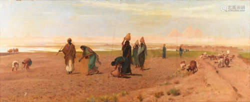 Frederick Goodall, RA (British, 1822-1904) The Sheik's daughter sowing the Dourah