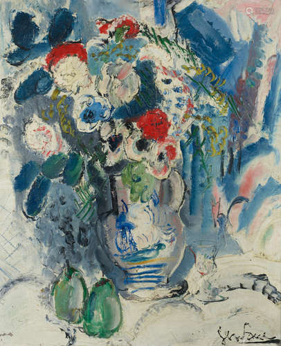 Gen Paul (French, 1895-1975) Grand nature morte aux fleurs