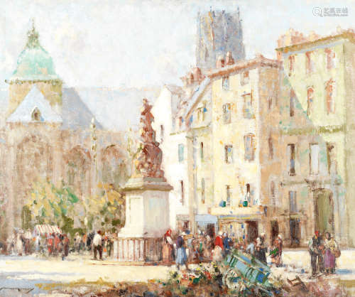 William Lee Hankey RWS, RI, ROI, RE (British, 1869-1952) The Market, Dieppe