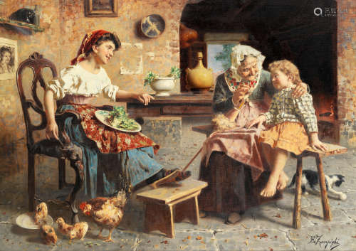 Eugenio Zampighi (Italian, 1859-1944) The fairy tale