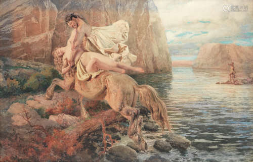 Fortunino Matania (Italian, 1881-1963) Hercules slaying Nessus the centaur