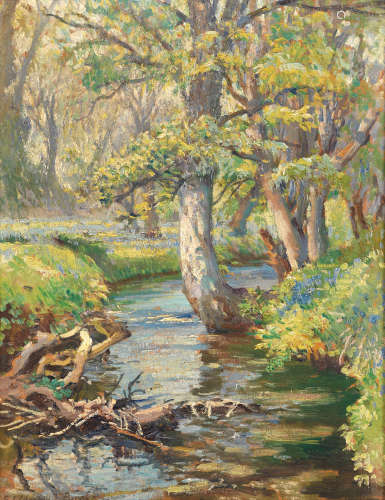 Samuel John Lamorna Birch, RA, RWS, RWA (British, 1869-1955) 'The stream, Hosking's Wood, Lamorna'