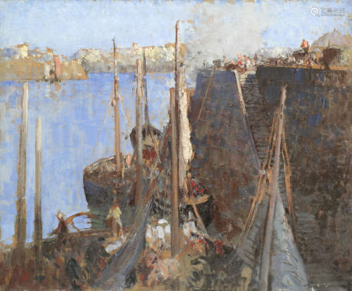 William Lee Hankey RWS, RI, ROI, RE (British, 1869-1952) Dieppe harbour