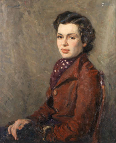 Reginald Grange Brundrit (British, 1883-1960) Portrait of Viscountess Swinton