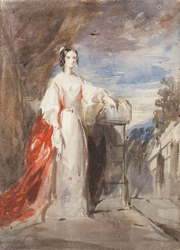 David Cox Snr. O.W.S. (British, 1783-1859) Study for a portrait of a lady