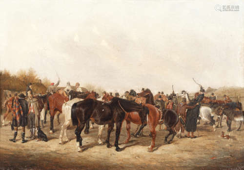 William Henry M. Turner (British, active 1849-1887) The horse fair; Horse traders outside an inn each 23 x 30.5cm (9 x 12in).(2)