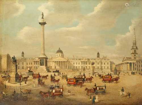 E. J. Pegrum (20th Century) A view of Trafalgar Sqaure