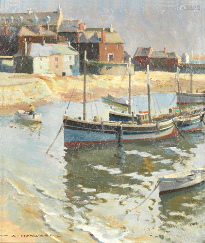 Arthur Hayward (British, 1889-1962) A corner of the harbour, St Ives