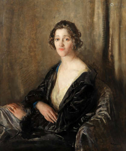 Sir Walter Westley Russell, RA, RWS, NEAC (British, 1867-1949) Portrait of Mrs Jagger