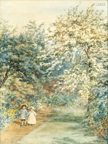 Caroline Paterson Sharpe (British, born circa 1856-died circa 1911) A summer stroll