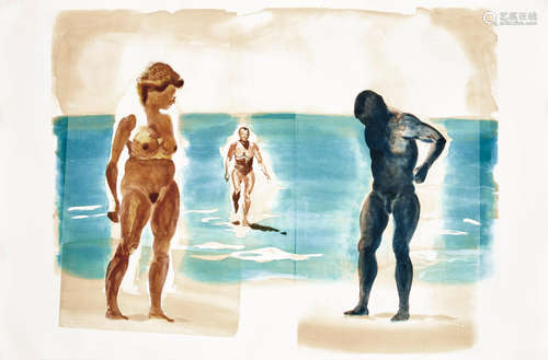 Eric Fischl (born 1948) Tube; Dark Figure; Dog, from Four Aquatints (3 works)