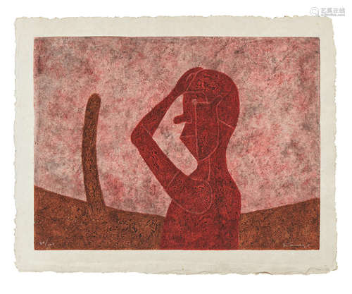 Rufino Tamayo (1899-1991) Busto en Rojo