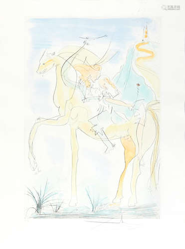 Salvador Dalí (1904-1989) Couple on Horseback (Couple à Cheval), from Suite mythologique nouvelle