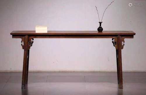 A HUALI WOOD CARVED DESK