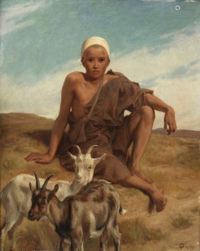 Frederick Goodall, RA (British, 1822-1904) The little goatherd