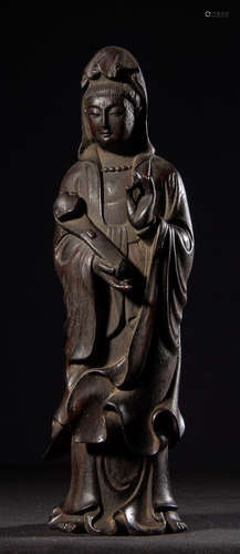 A CHENXIANG WOOD CARVED GUANYIN BUDDHA STATUE