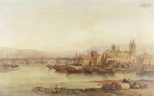 James Webb (British, 1825-1895) Koblenz at the junction of the Rhine and the Moselle