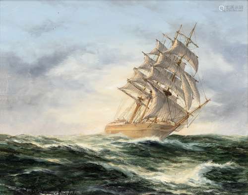 John Bentham Dinsdale (British, 1927-2008) The Timaru, a colonial trader built in 1874; A ship in...