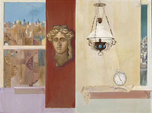 Spyros Vassiliou (Greek, 1902-1985) Five to five 97 x 130 cm.