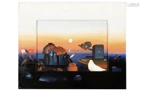 Georgios Derpapas (Greek, 1937-2014) The sunset 81.5 x 101 cm.