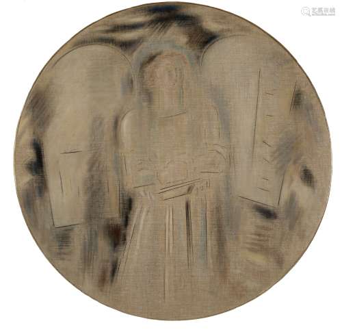 Constantinos Parthenis (Greek, 1878-1967) Angel /Discipline diameter 125 cm. (Painted in c. 1939-...