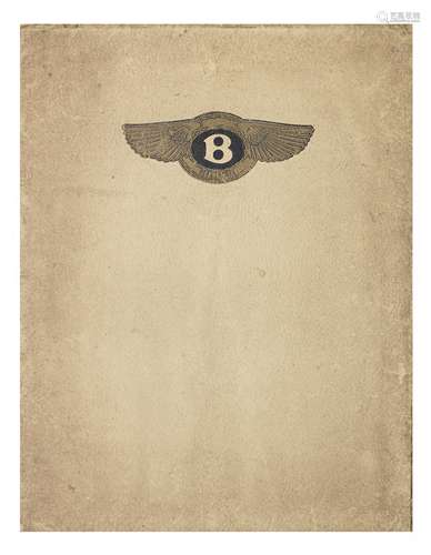 A 4½ Litre Bentley sales catalogue, number 30, issued October 1929,