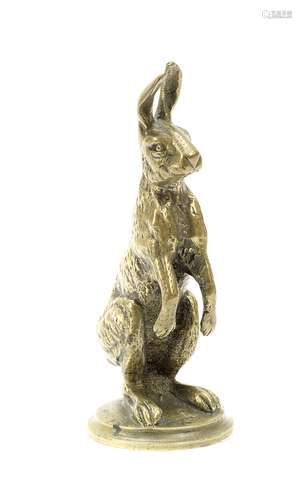 A bronze Alvis hare mascot, 1920s,