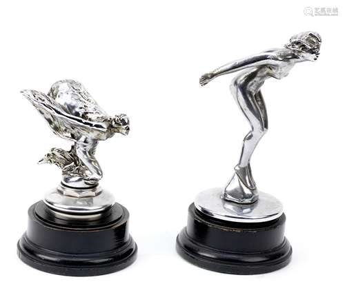 A fine kneeling Spirit of Ecstasy mascot by Charles Sykes for Rolls-Royce, 1934-39, ((2))