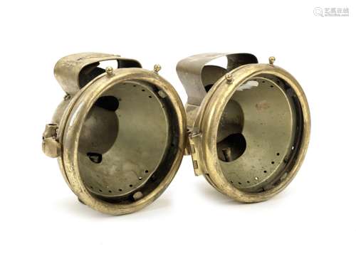 A pair of Bleriot acetylene headlamps, ((2))