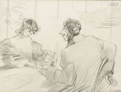 Ernest Montaut (French 1878-1909), a preparatory pencil sketch,