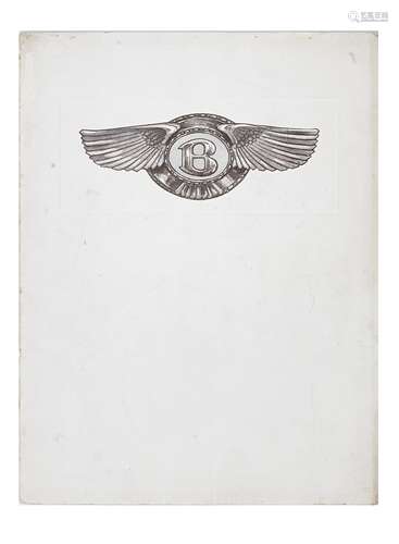 A Three-Litre Bentley sales brochure for 1923 models,