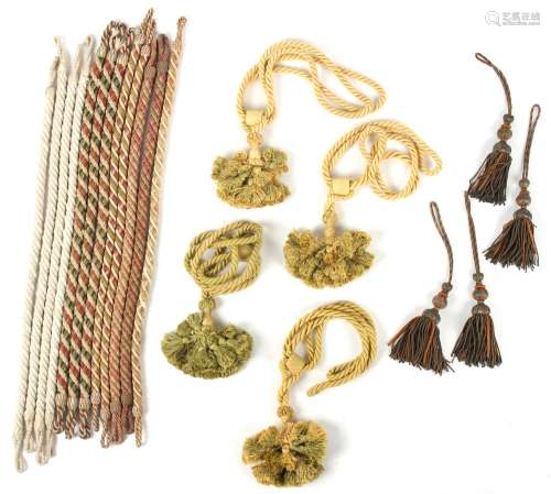 Property of a lady - eight pairs of curtain tie backs; together with two pairs of tassels (20).