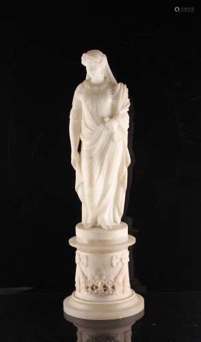 Property of a deceased estate - a 19th century carved alabaster figure of the goddess Demeter,