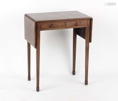 Property of a deceased estate - a George III & later adapted mahogany drop-leaf side table with