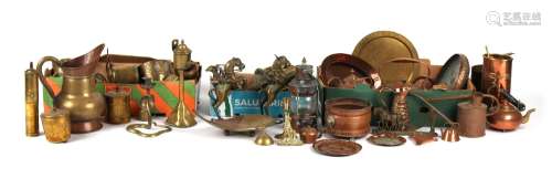 Property of a lady - a large quantity of assorted copper & brass items, 19th century & later, in