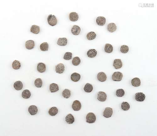 Property of a deceased estate - silver coins - a collection of thirty-nine small silver coins,