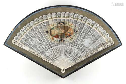 Property of a gentleman - Admiral Lord Horatio Nelson interest - a rare George III pierced ivory fan