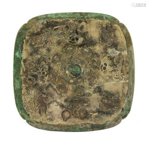 A Chinese bronze mirror,